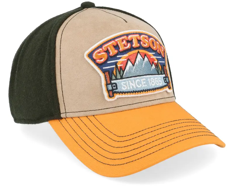Stetson Cap Hacksaw Beige/Dark Green/Yellow Trucker online
