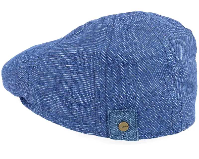 Stetson Driver Cap Linen Blue With White Stripe Flat Cap online