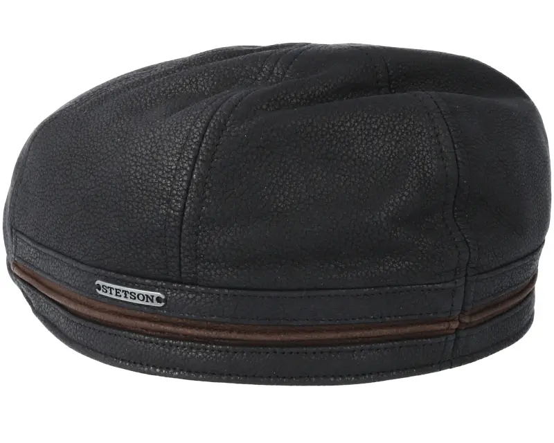 Stetson Duck Cap Cowhide Black Flat Cap online