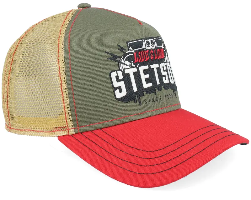Stetson Festival Live Loud Red/Olive A-Frame Trucker online