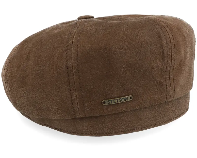 Stetson Hatteras Waxed Pigskin Cognac Flat Cap online