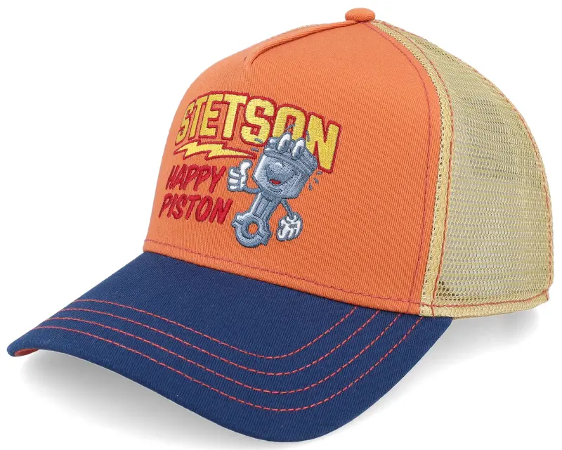 Stetson Piston Navy/Burned Orange A-Frame Trucker online