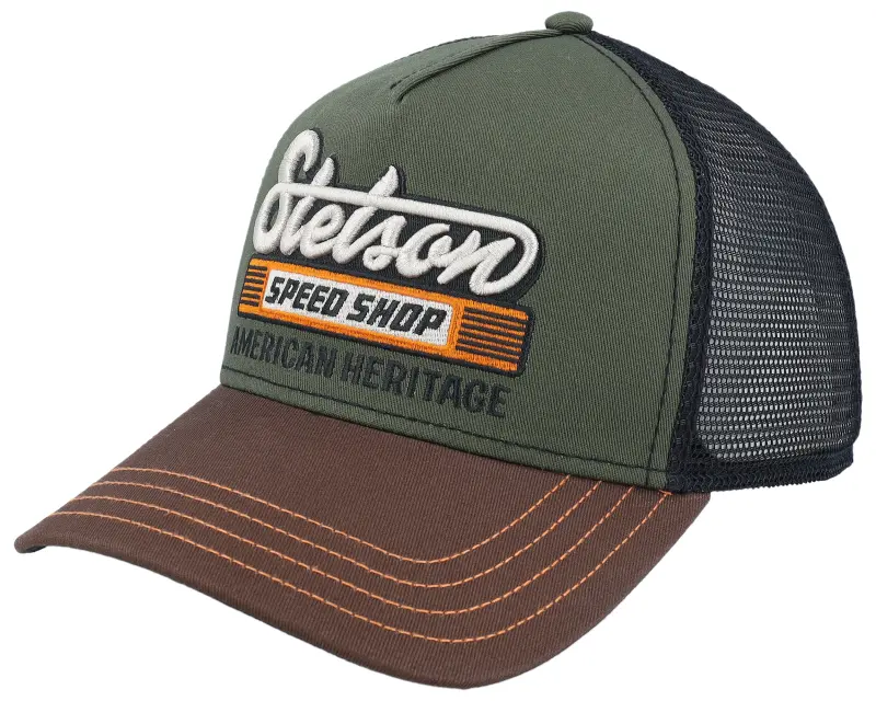 Stetson Speed Shop Chestnut/Olive A-Frame Trucker online