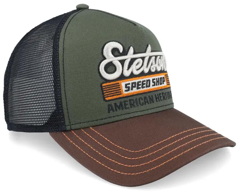 Stetson Speed Shop Chestnut/Olive A-Frame Trucker online