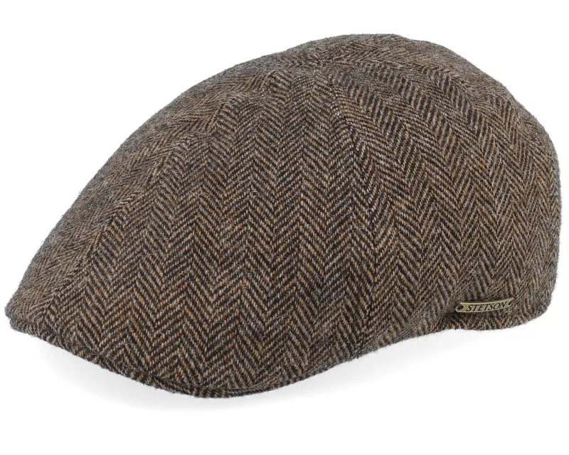 Stetson Texas Wool Herringbone Brown Flat Cap online