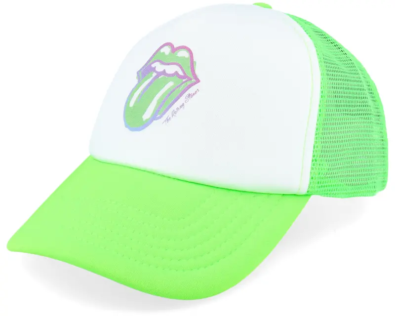 The Rolling Stones Green Painted Tounge Green/White Foam Trucker online