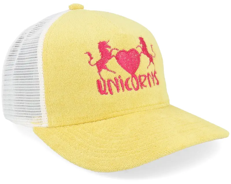 Unicorns Unicorns Heart Terry Yellow A-frame Trucker online
