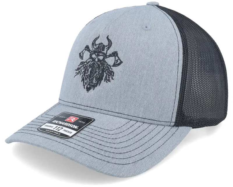 Vikings Bearded Skull Axe 112fp Split Heather Grey/Black Trucker online