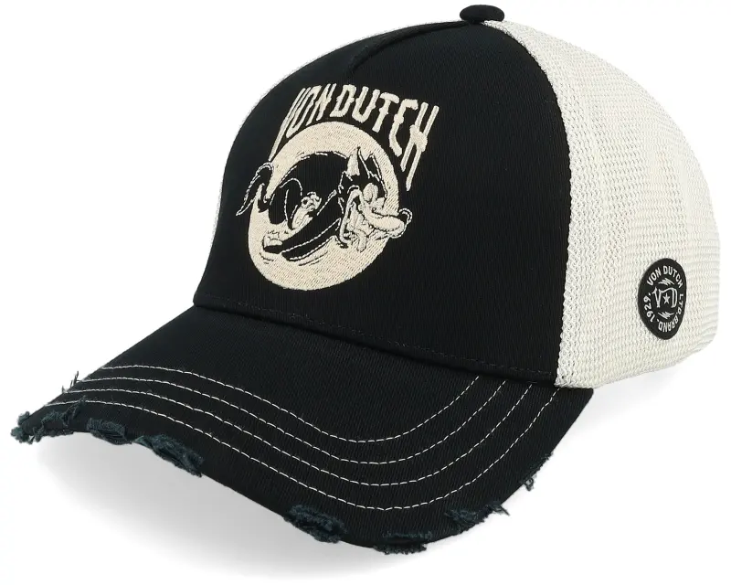 Von Dutch Baseball Cap Embroidery Black/White A-Frame Trucker online