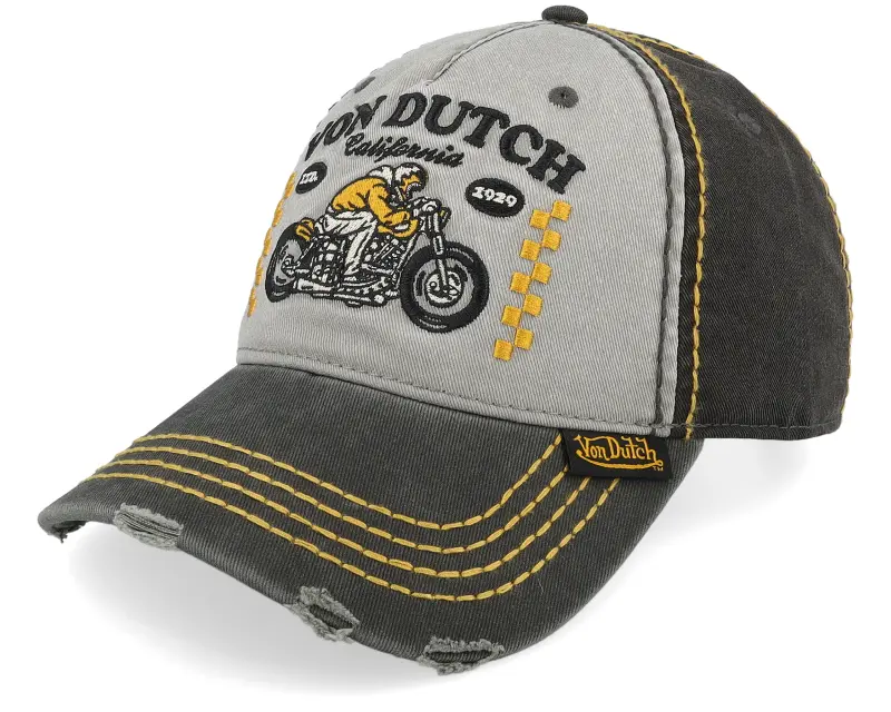 Von Dutch Distressed Embroider Grey/Black Dad Cap online