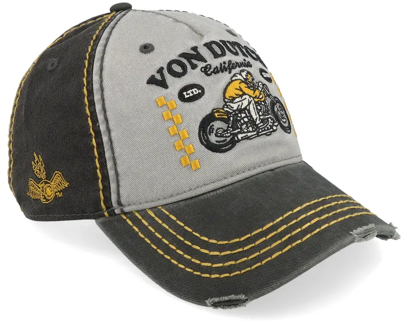 Von Dutch Distressed Embroider Grey/Black Dad Cap online