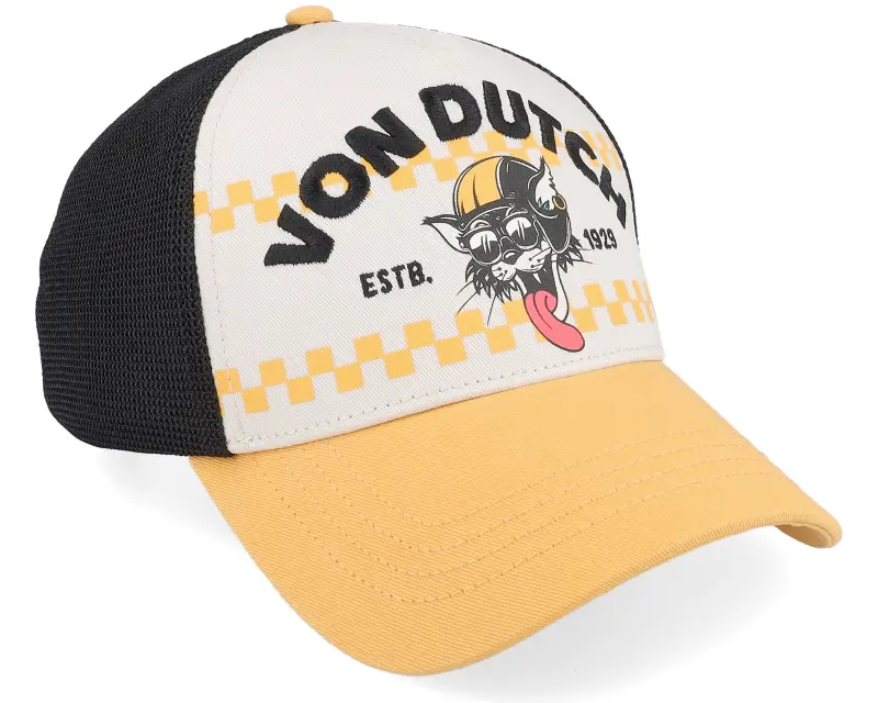 Von Dutch Dog Screen Print/Embroidery Black/Grey/Yellow A-Frame Trucker online