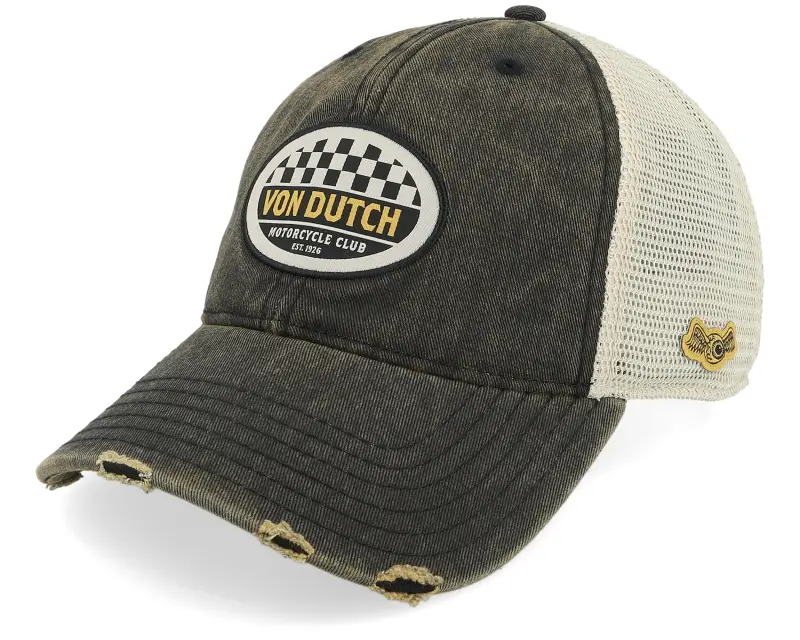 Von Dutch Embroider Distressed Black/White Trucker online