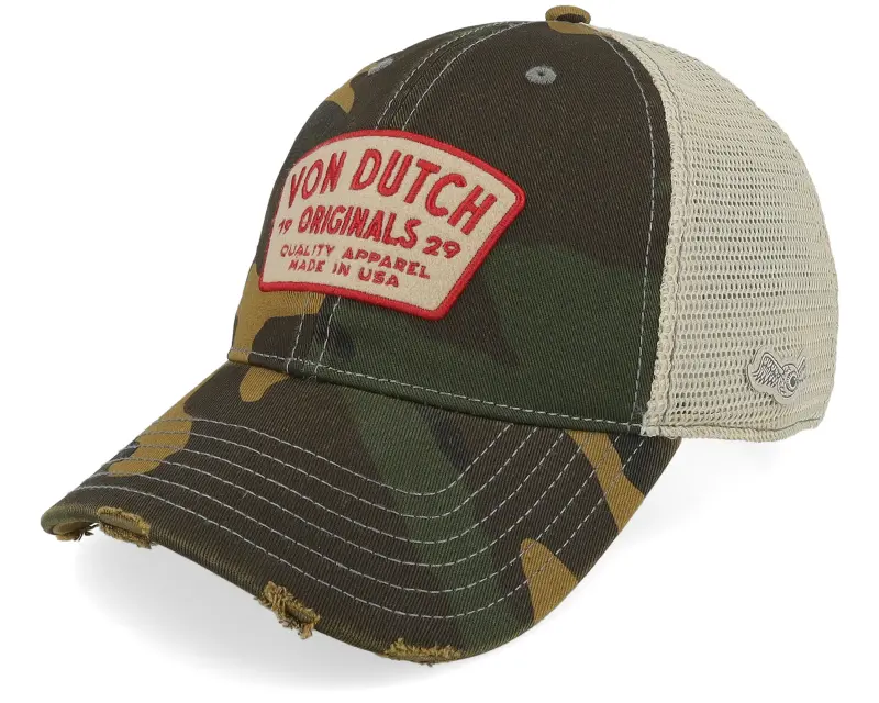 Von Dutch Embroider Distressed Military/Off White Trucker online