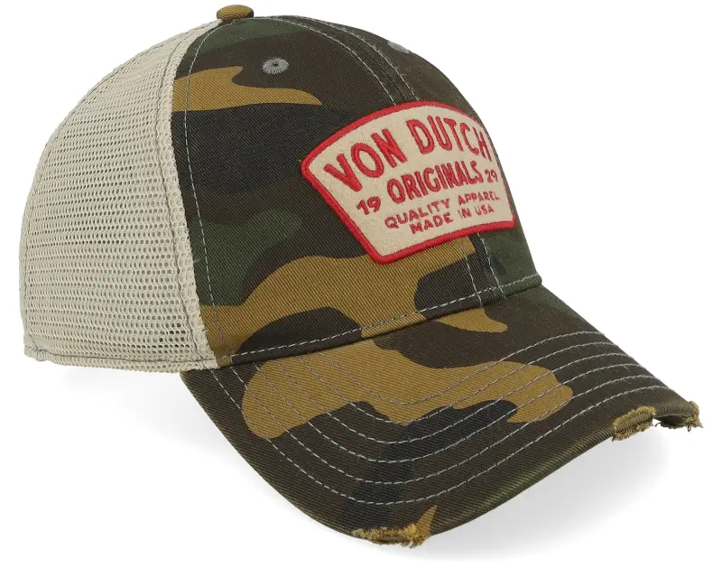 Von Dutch Embroider Distressed Military/Off White Trucker online