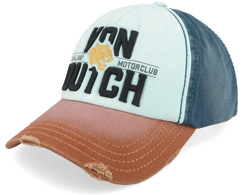 Von Dutch Embroidery Baseball Cap Blue/Light Blue/Brown A-Frame Adjustable online