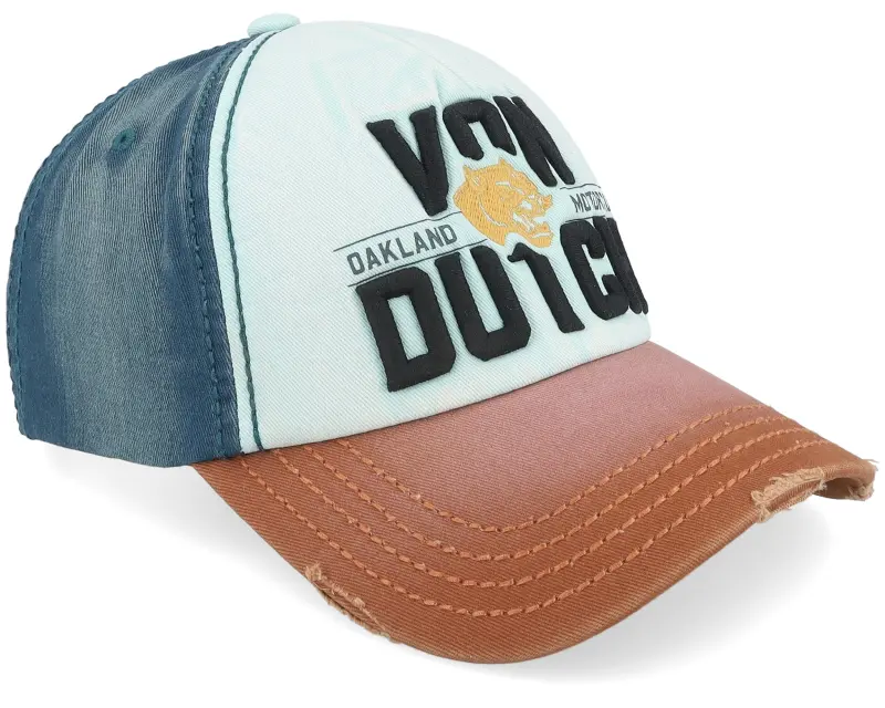 Von Dutch Embroidery Baseball Cap Blue/Light Blue/Brown A-Frame Adjustable online