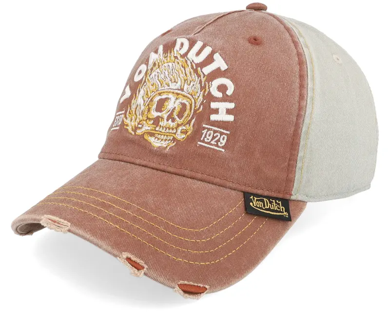 Von Dutch Embroidery Baseball Cap Red/Grey A-Frame Adjustable online