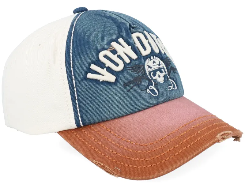 Von Dutch Embroidery Baseball Cap White/Blue/Brown A-Frame Adjustable online