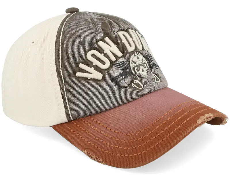 Von Dutch Embroidery Baseball Cap White/Dark Green/Brown A-Frame Dad Cap online
