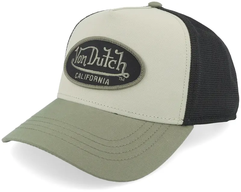 Von Dutch Embroidery Black/White/Green A-Frame Trucker online