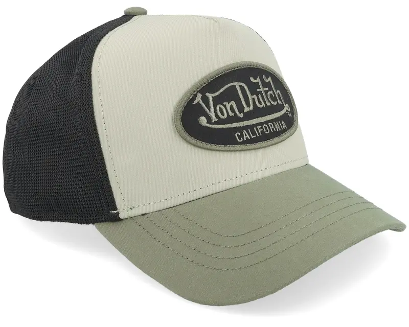 Von Dutch Embroidery Black/White/Green A-Frame Trucker online