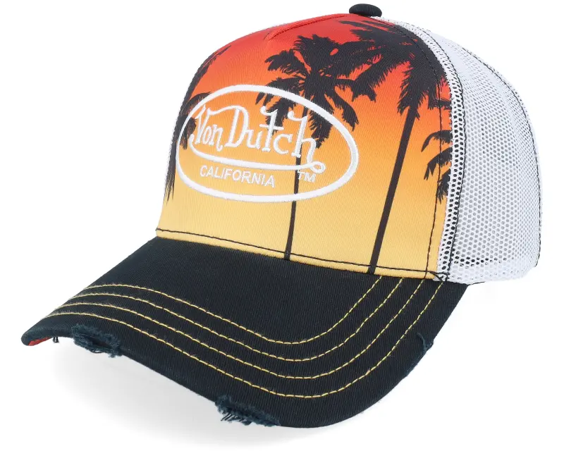 Von Dutch Embroidery Logo White/Multicolor/Black A-Frame Trucker online