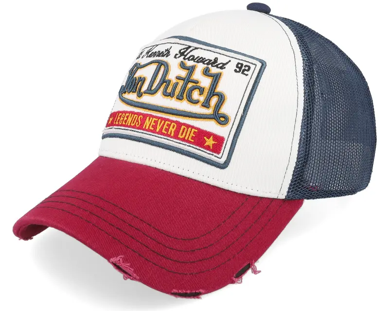 Von Dutch Legends Never Die White/Red/Navy A-Frame Trucker online