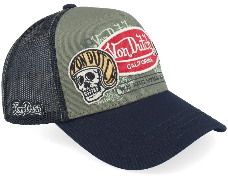 Von Dutch Multi Patches Black/Dark Green A-Frame Trucker online