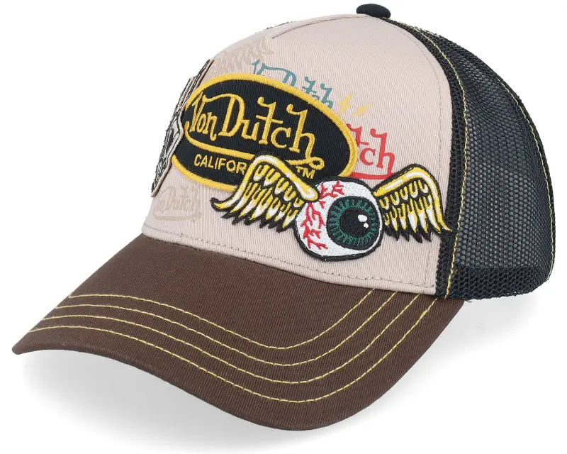 Von Dutch Multi Patches Black/Grey A-Frame Trucker online