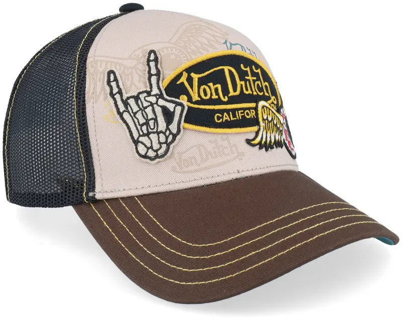 Von Dutch Multi Patches Black/Grey A-Frame Trucker online