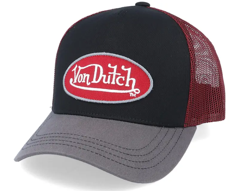 Von Dutch Oval Patch Baseball Black/Dark Grey/Maroon Trucker online