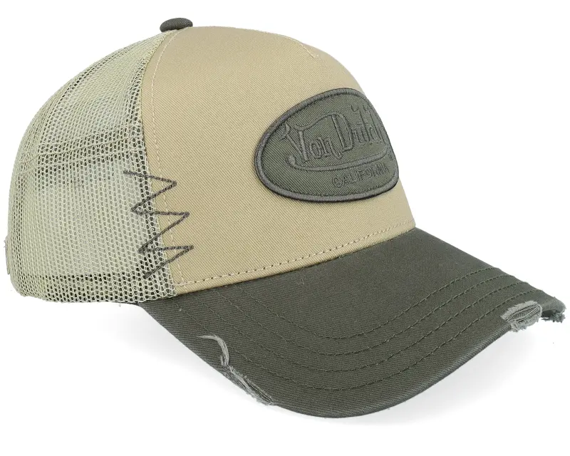 Von Dutch Oval Patch Beige/Dark Green A-Frame Trucker online