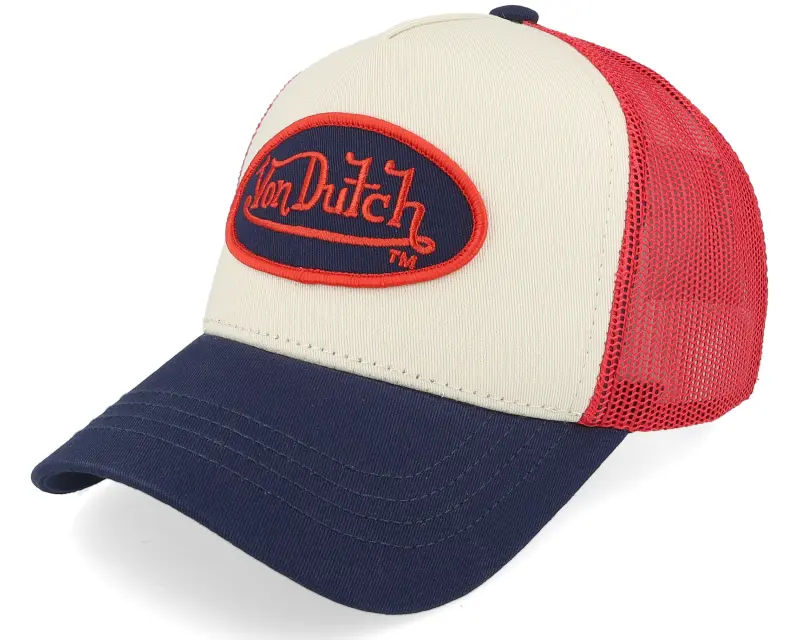 Von Dutch Oval Patch Beige/Red/Navy Trucker online
