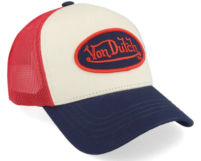 Von Dutch Oval Patch Beige/Red/Navy Trucker online