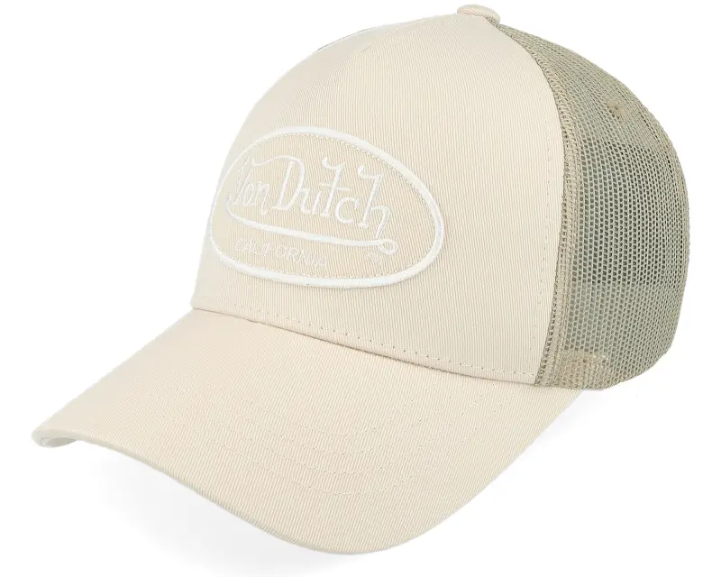 Von Dutch Oval Patch Beige Trucker online