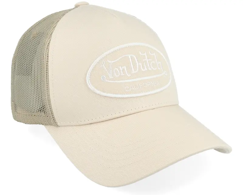 Von Dutch Oval Patch Beige Trucker online