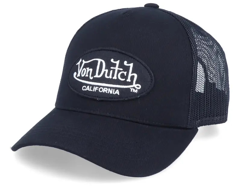 Von Dutch Oval Patch Black/Black/White A-Frame Trucker online