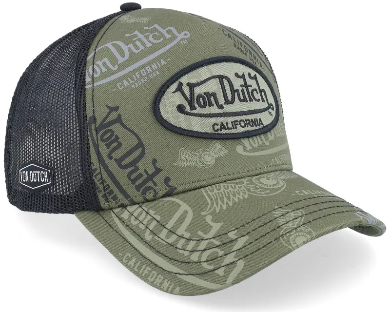 Von Dutch Oval Patch Black/Dark Green A-Frame Trucker online