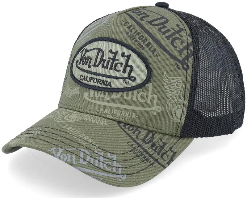 Von Dutch Oval Patch Black/Dark Green A-Frame Trucker online