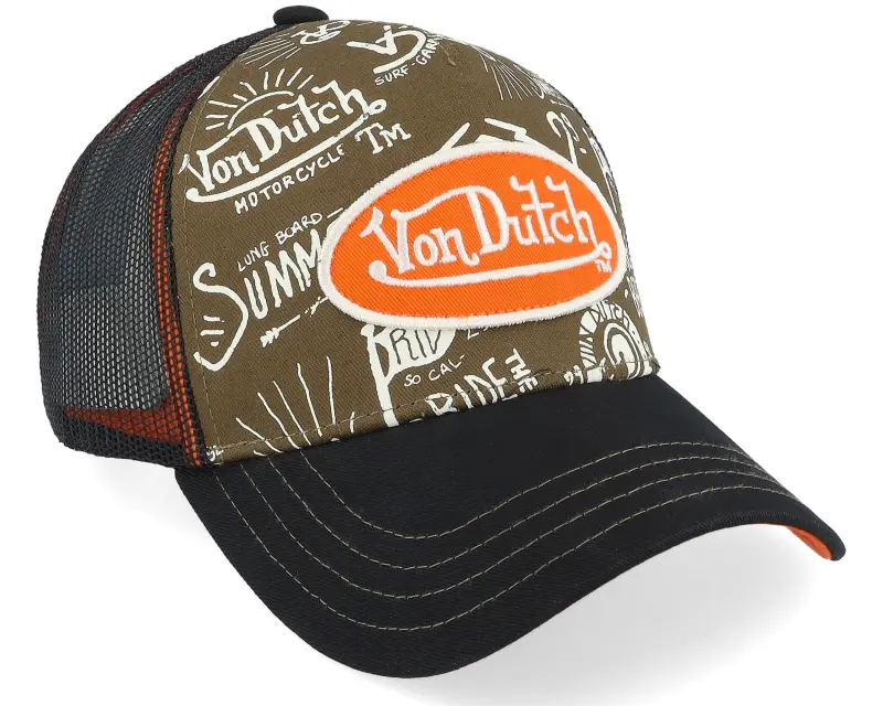 Von Dutch Oval Patch Black/Dark Green Trucker online