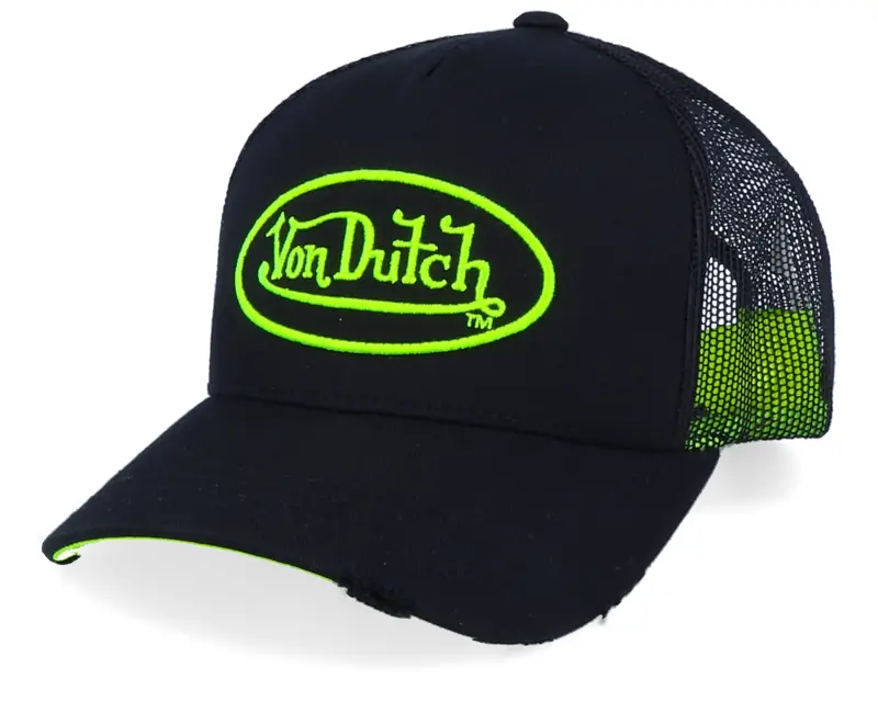 Von Dutch Oval Patch Black/Neon Yellow Trucker online