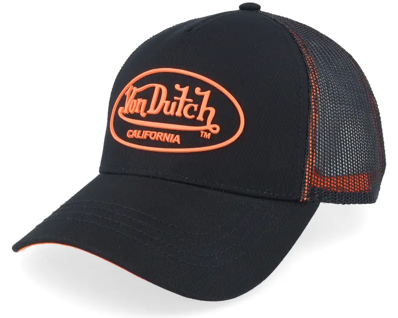 Von Dutch Oval Patch Black/Orange A-Frame Trucker online