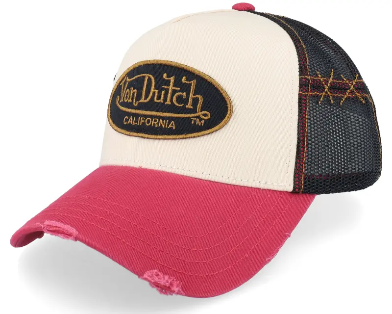 Von Dutch Oval Patch Black/White/Red A-Frame Trucker online
