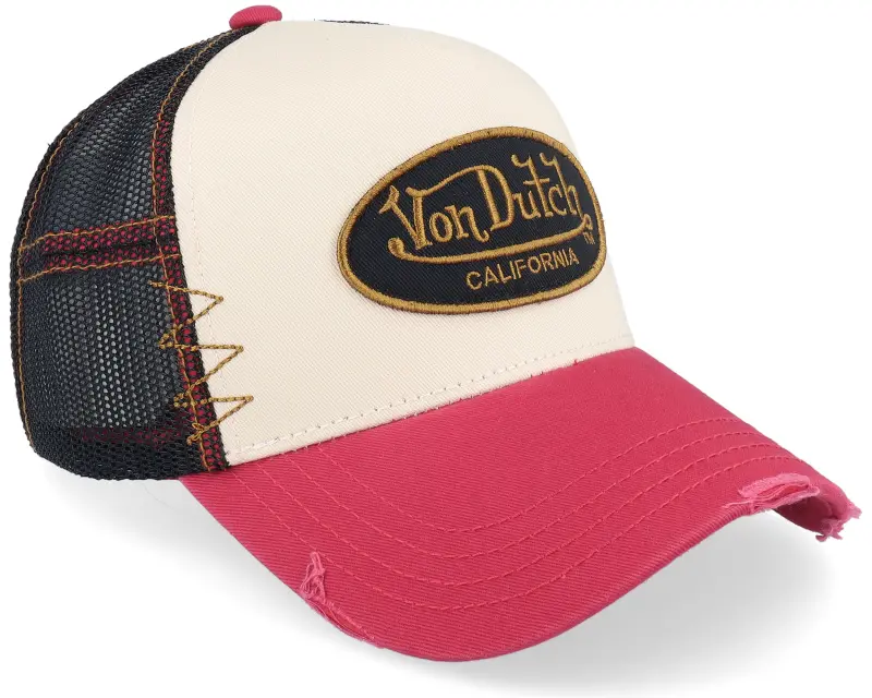 Von Dutch Oval Patch Black/White/Red A-Frame Trucker online