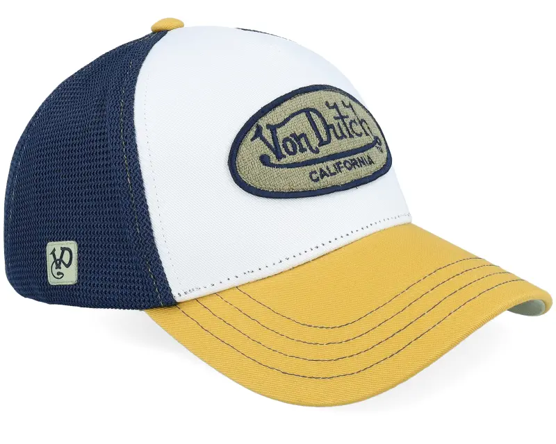 Von Dutch Oval Patch Black/White/Yellow A-Frame Trucker online