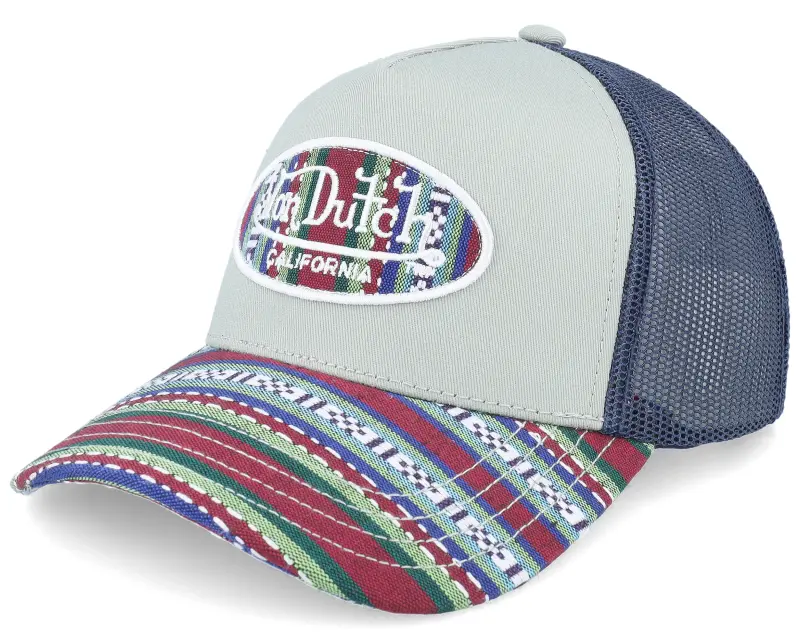 Von Dutch Oval Patch Blue/Beige/Multicolor A-Frame Trucker online