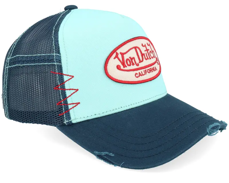 Von Dutch Oval Patch Blue/Light Blue A-Frame Trucker online