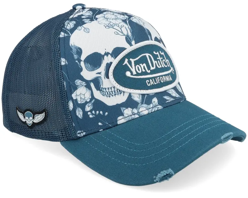 Von Dutch Oval Patch Blue/Multicolor A-Frame Trucker online