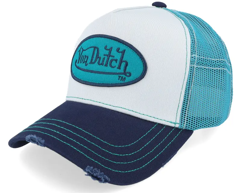 Von Dutch Oval Patch Blue/White A-Frame Trucker online